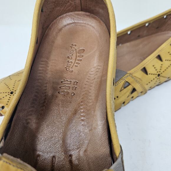 Spring Step Womens 12 43 Perforated Slip-On Shoes Fusaro Yellow S7 - Picture 8 of 8